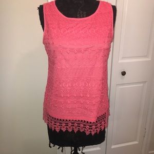 EUC Coral Lace Top